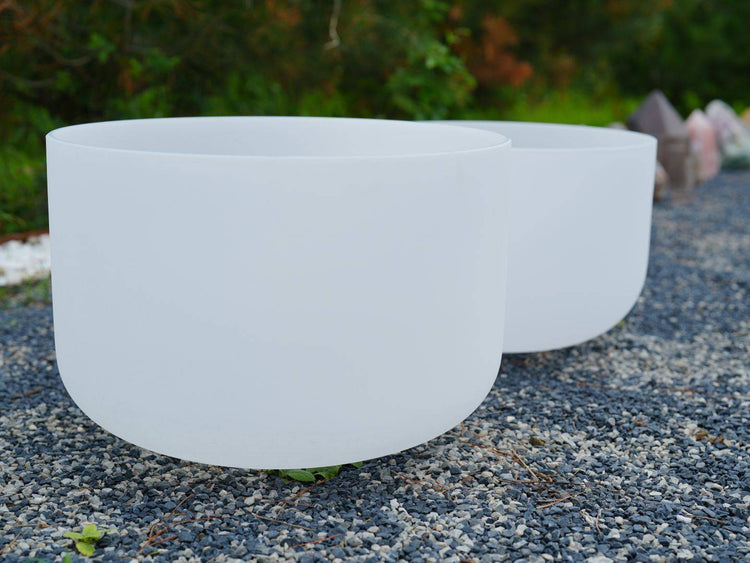 20-inch White Crystal Singing Bowl