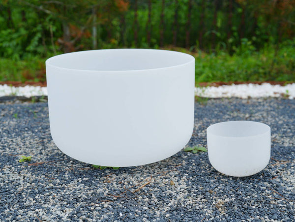 20-inch White Crystal Singing Bowl